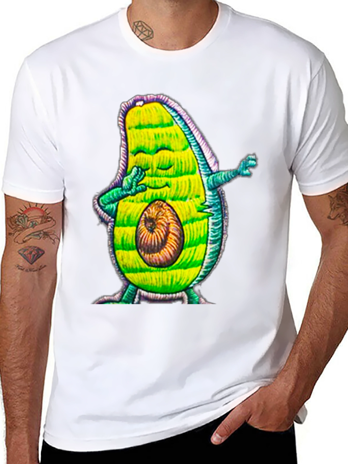 Dabbing Avocado Graphic Tee - Funny Fruit Lover Shirt