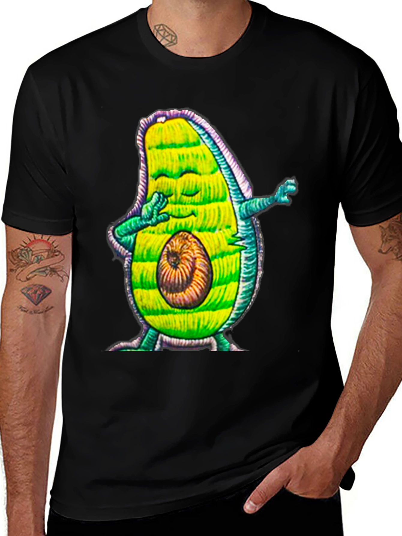 Dabbing Avocado Graphic Tee - Funny Fruit Lover Shirt