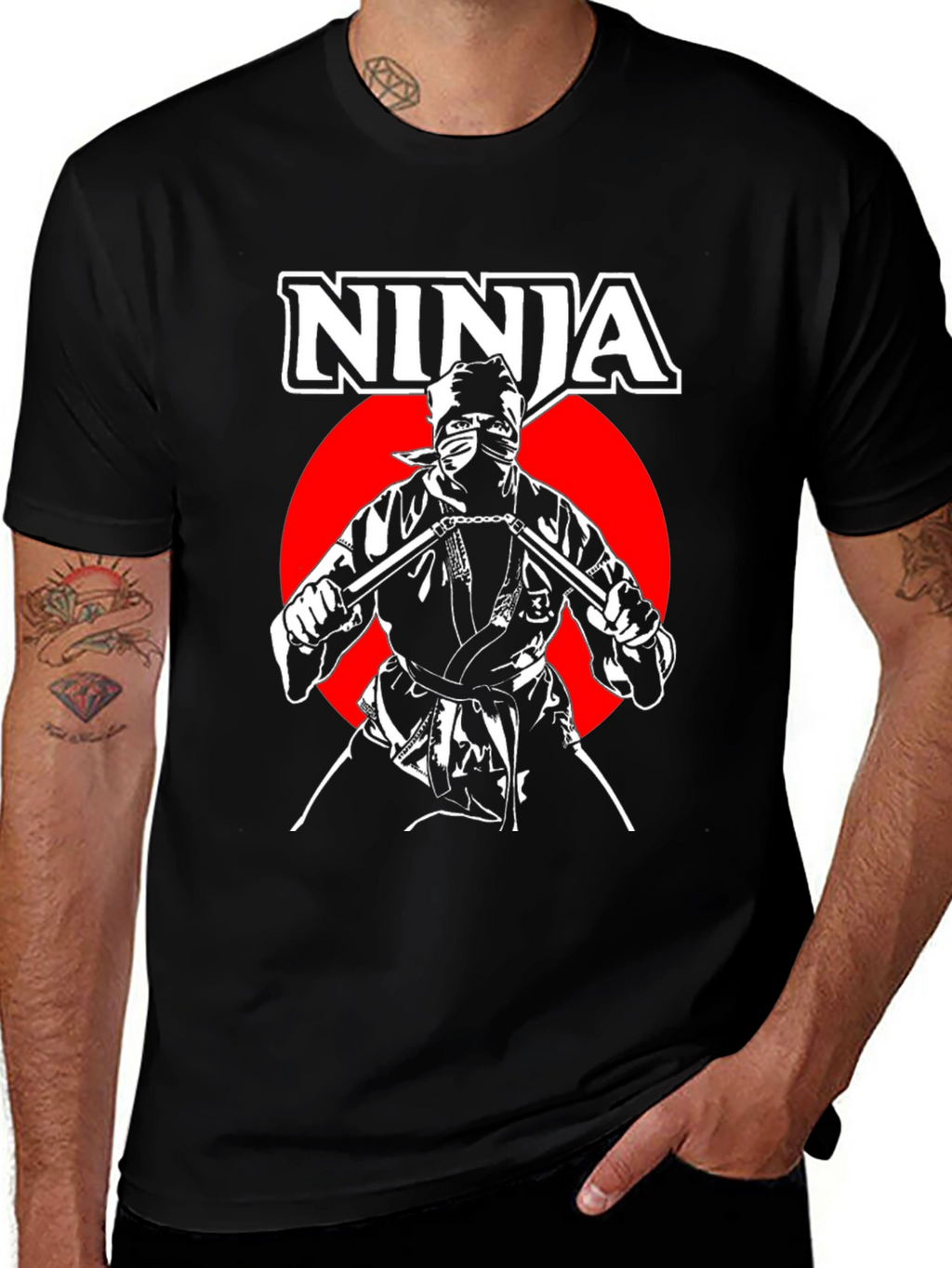 Ninja Warrior Graphic T-Shirt - Black