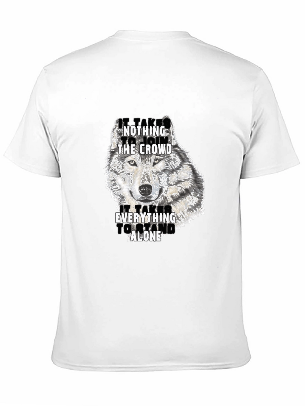 Wolf Graphic Print Crew Neck T-Shirt