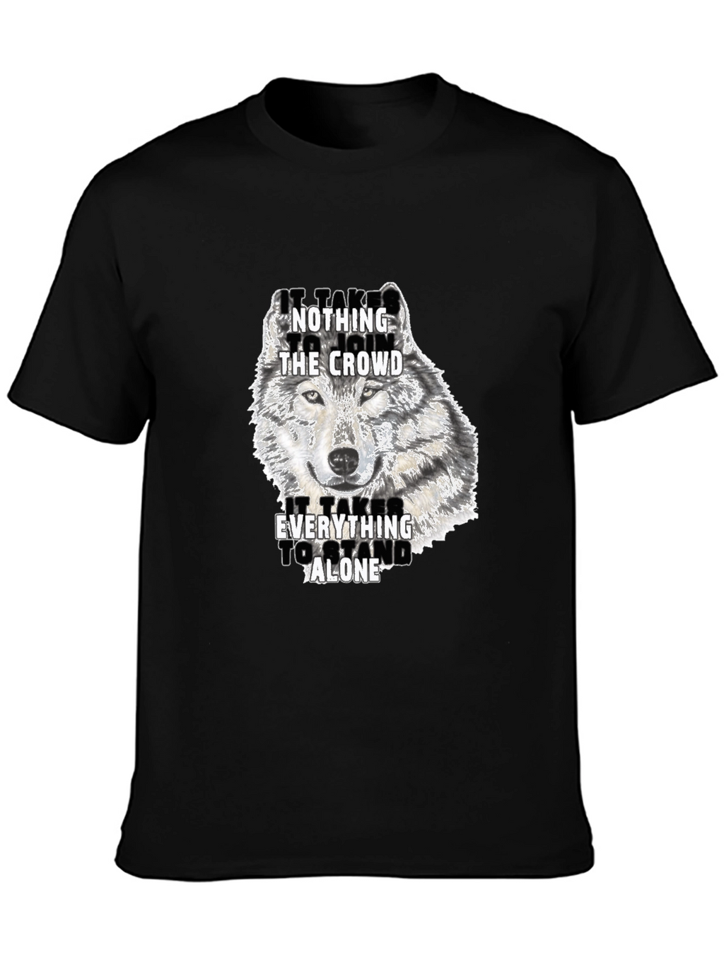 Wolf Graphic Print Crew Neck T-Shirt