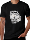 Wolf Graphic Print Crew Neck T-Shirt
