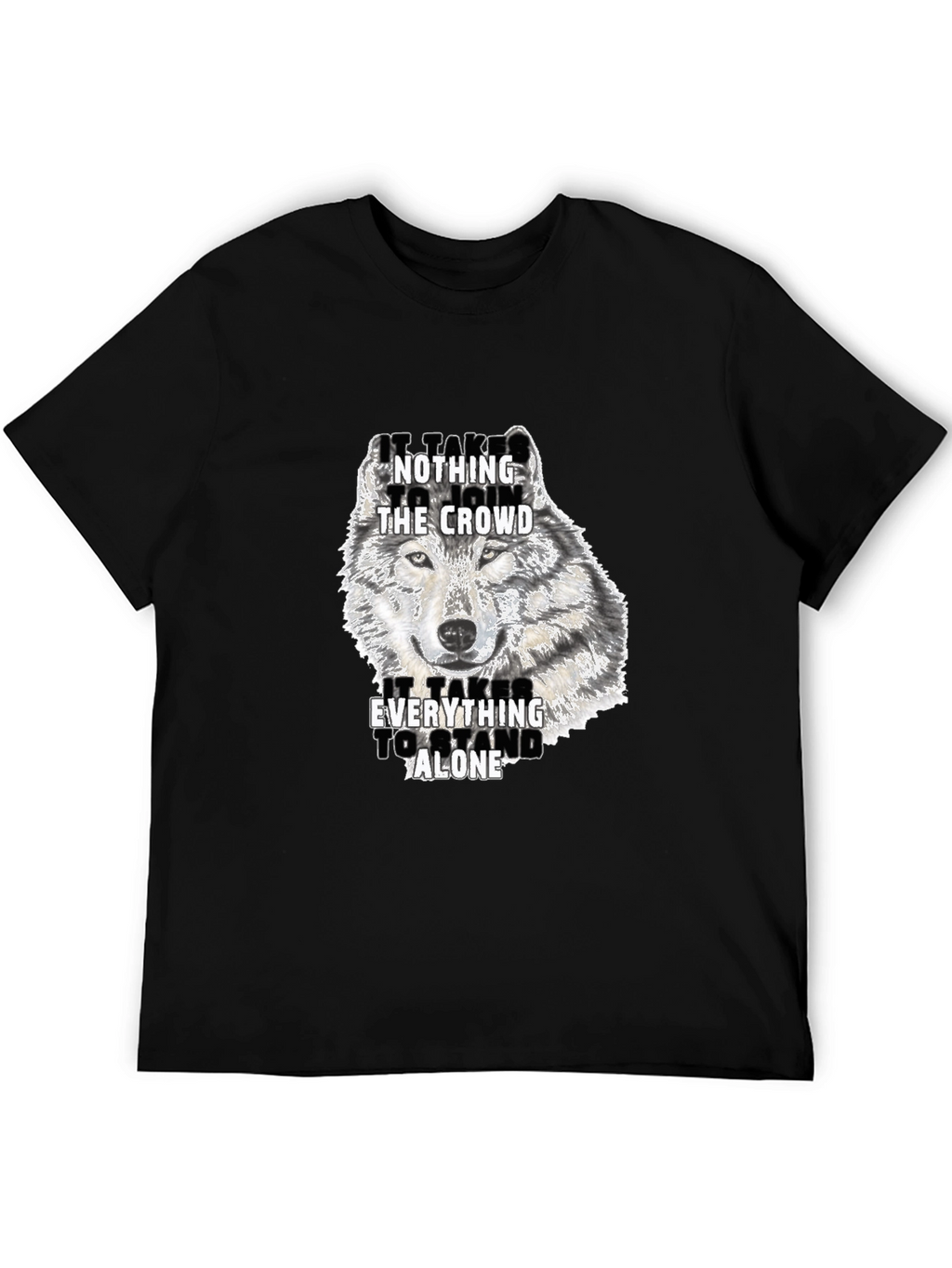 Wolf Graphic Print Crew Neck T-Shirt