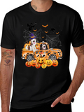 Halloween Husky Pumpkin Truck T-Shirt – Cute Spooky Dog Graphic Tee