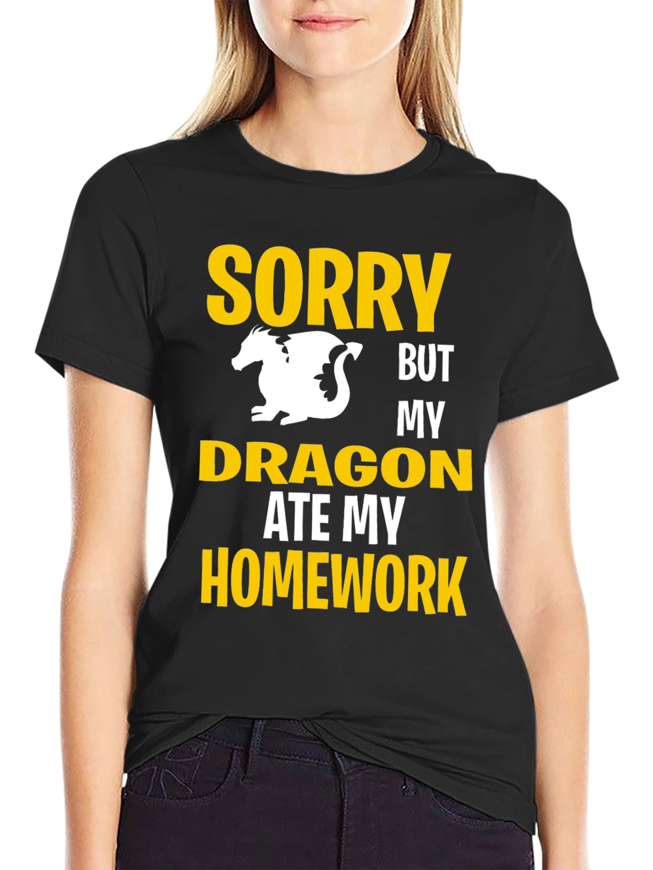 Sorry My Dragon Ate My Homework Graphic T-Shirt