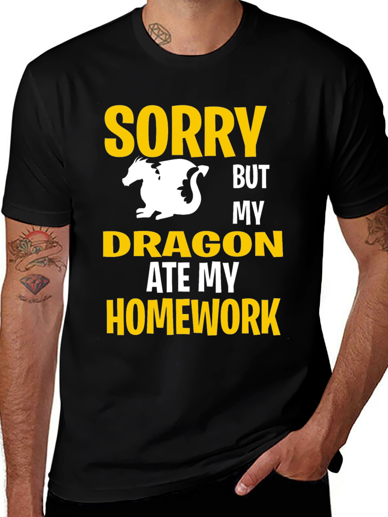 Sorry My Dragon Ate My Homework Graphic T-Shirt
