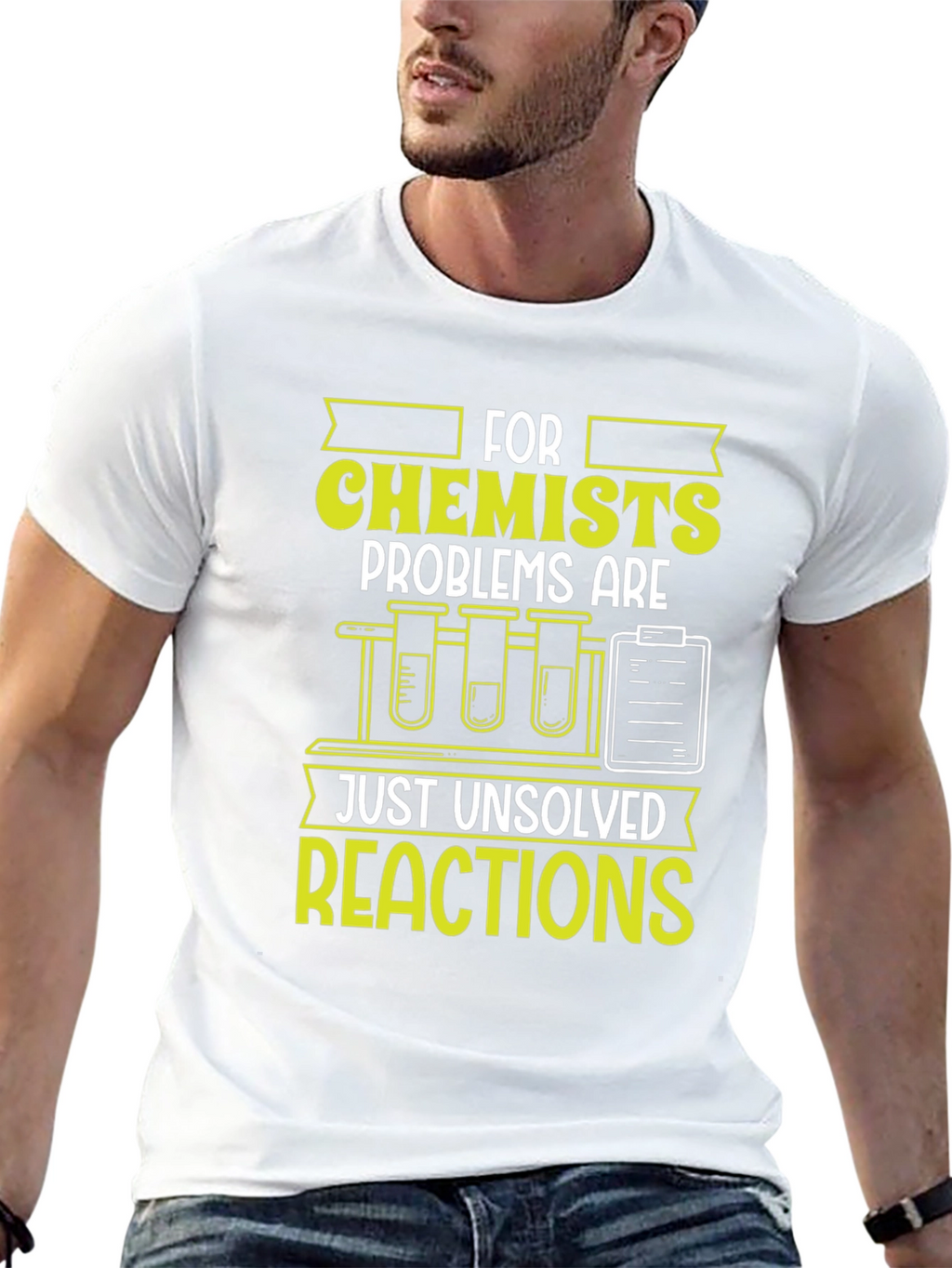 Chemist T-Shirt: Unsolved Reactions Science Tee