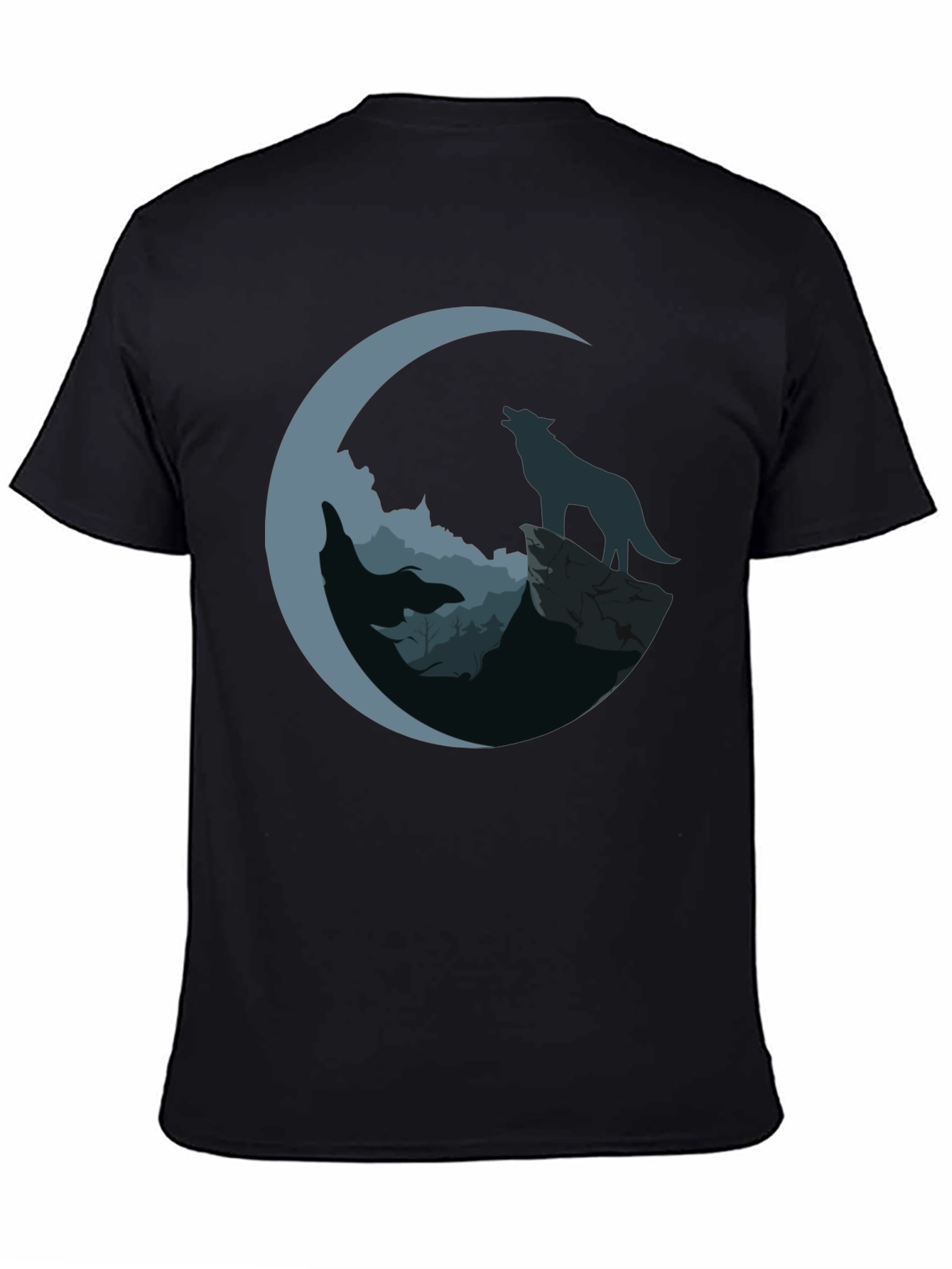 Wolf Moon Graphic Tee - Mens Black T-Shirt
