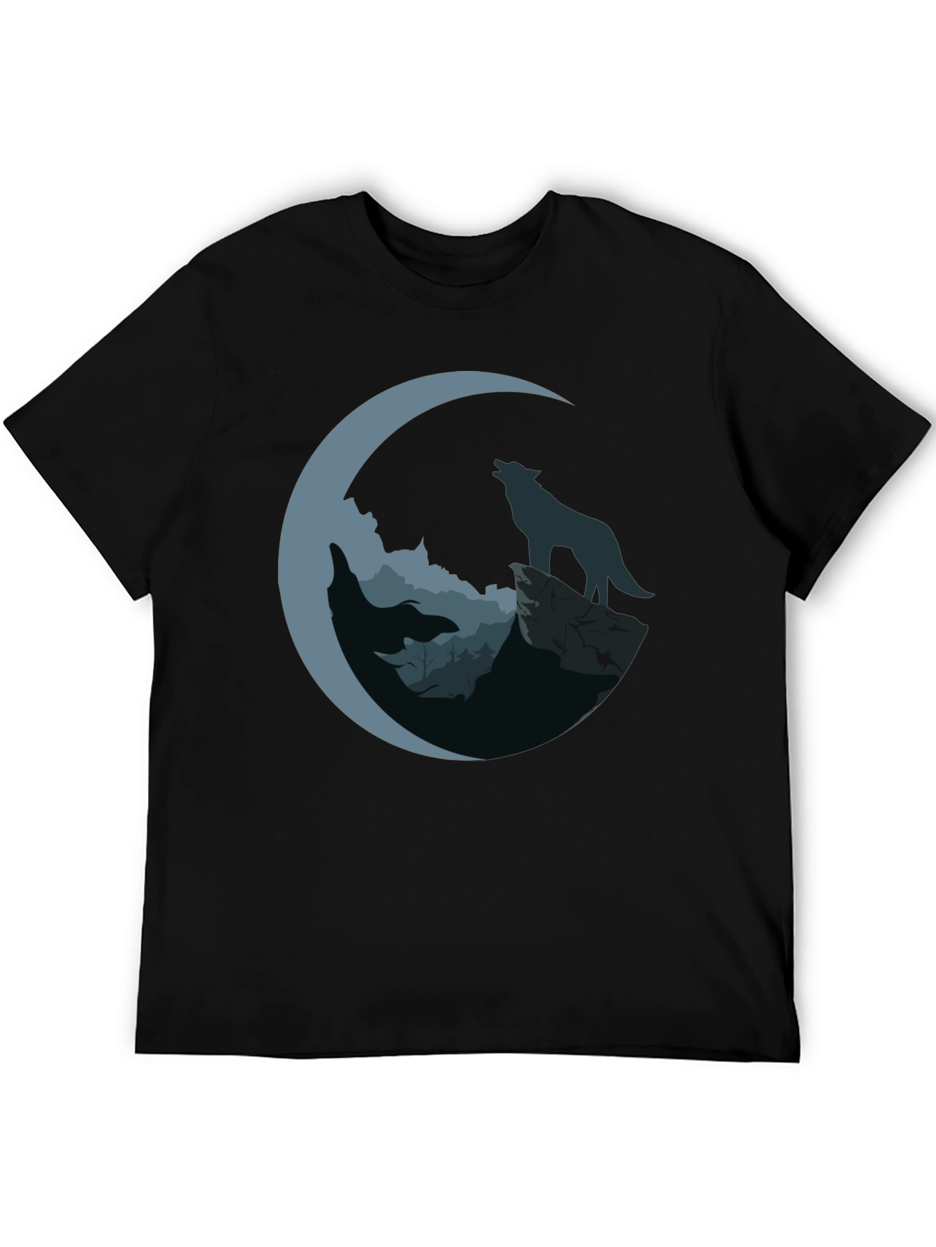 Wolf Moon Graphic Tee - Mens Black T-Shirt