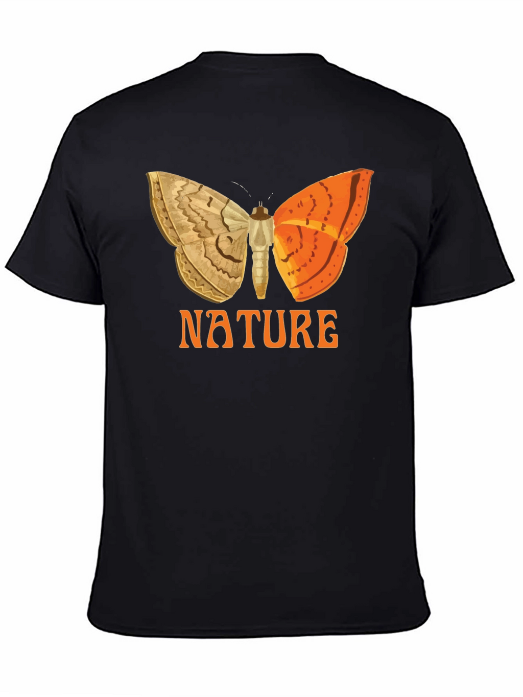 Nature Butterfly Graphic Tee - Black