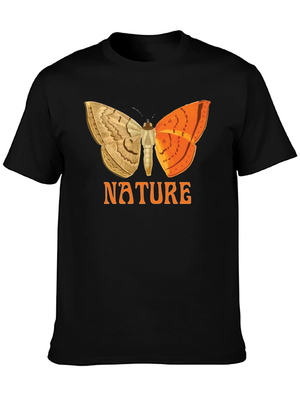 Nature Butterfly Graphic Tee - Black