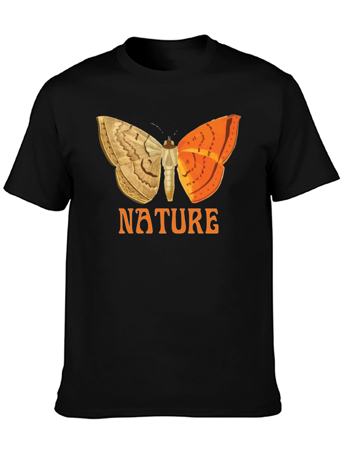 Nature Butterfly Graphic Tee - Black