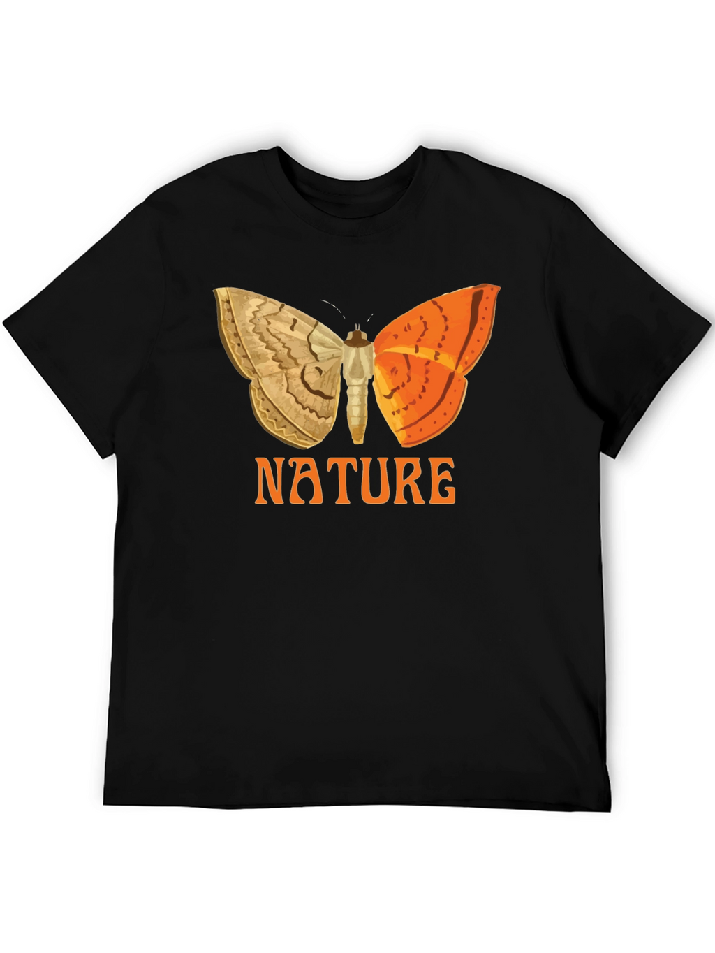 Nature Butterfly Graphic Tee - Black