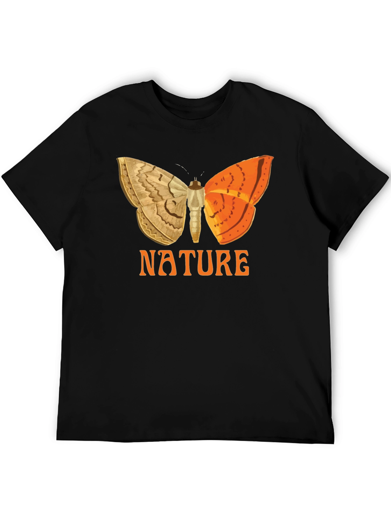 Nature Butterfly Graphic Tee - Black