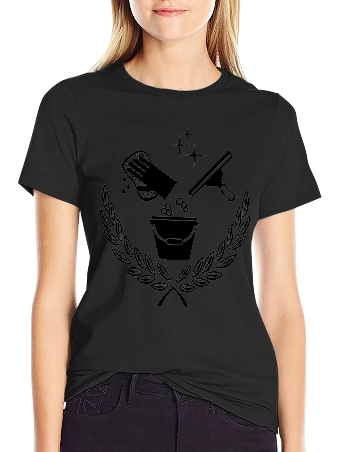 Cleaning Crew T-Shirt - Black Graphic Tee