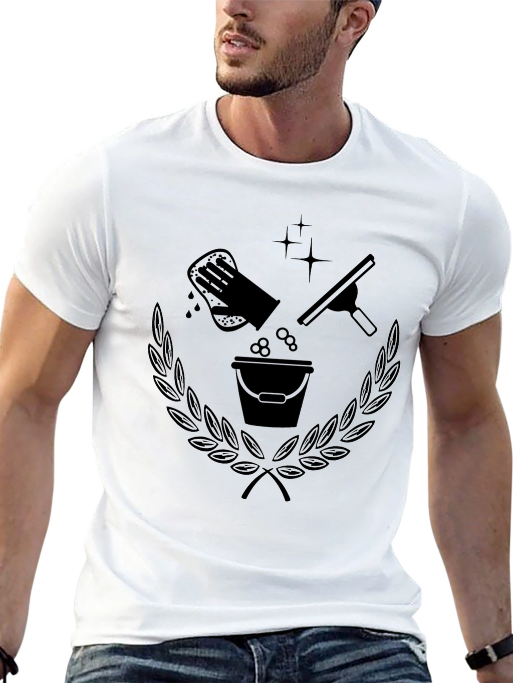 Cleaning Crew T-Shirt - Black Graphic Tee