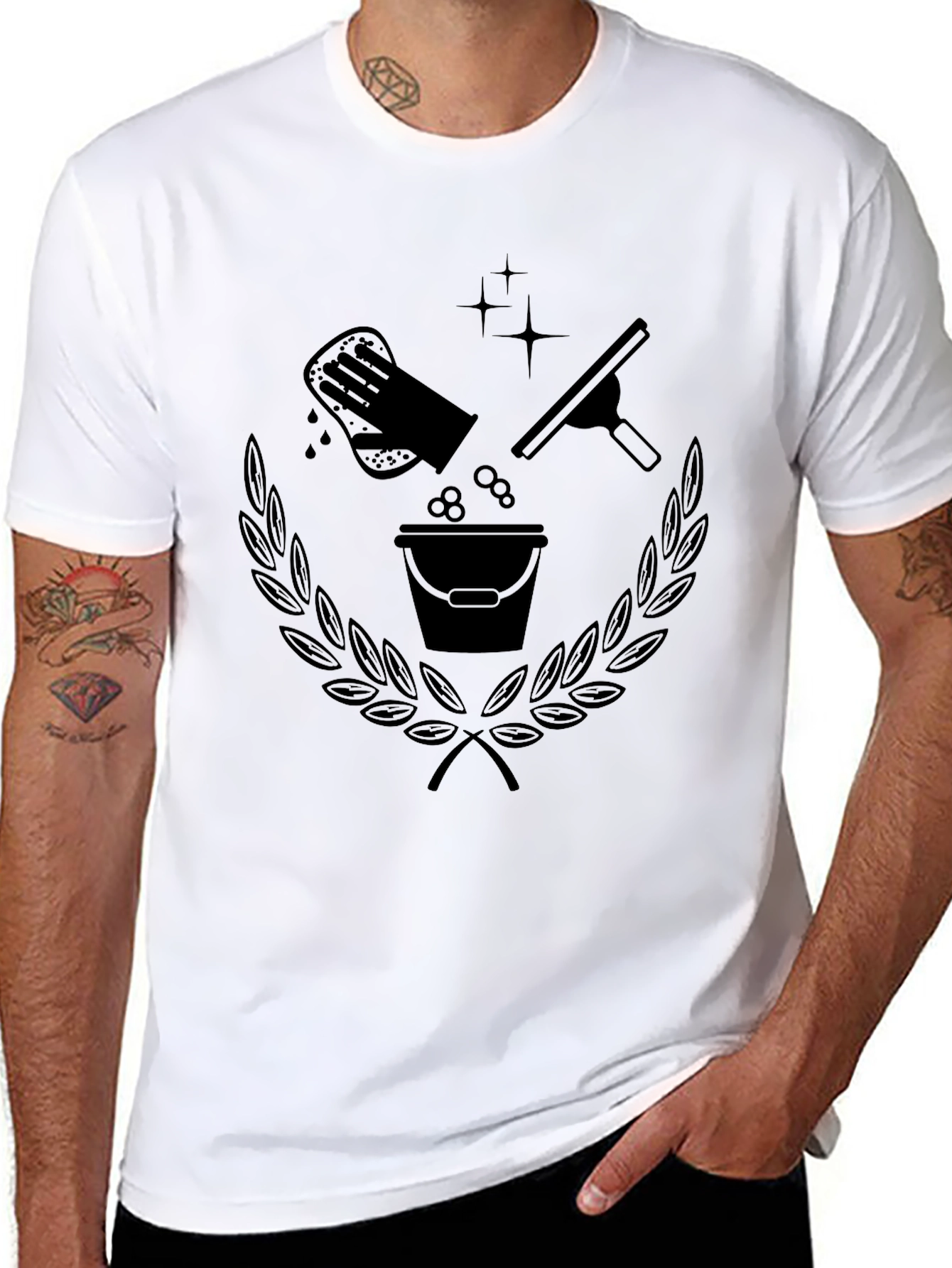 Cleaning Crew T-Shirt - Black Graphic Tee