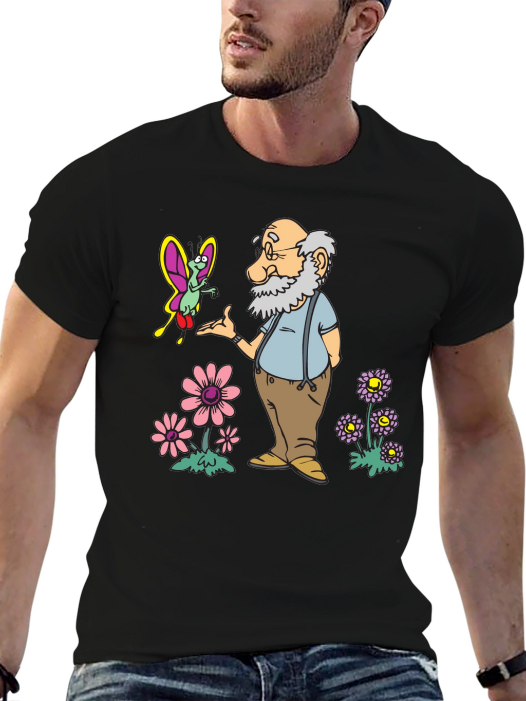 Cartoon Old Man T-Shirt