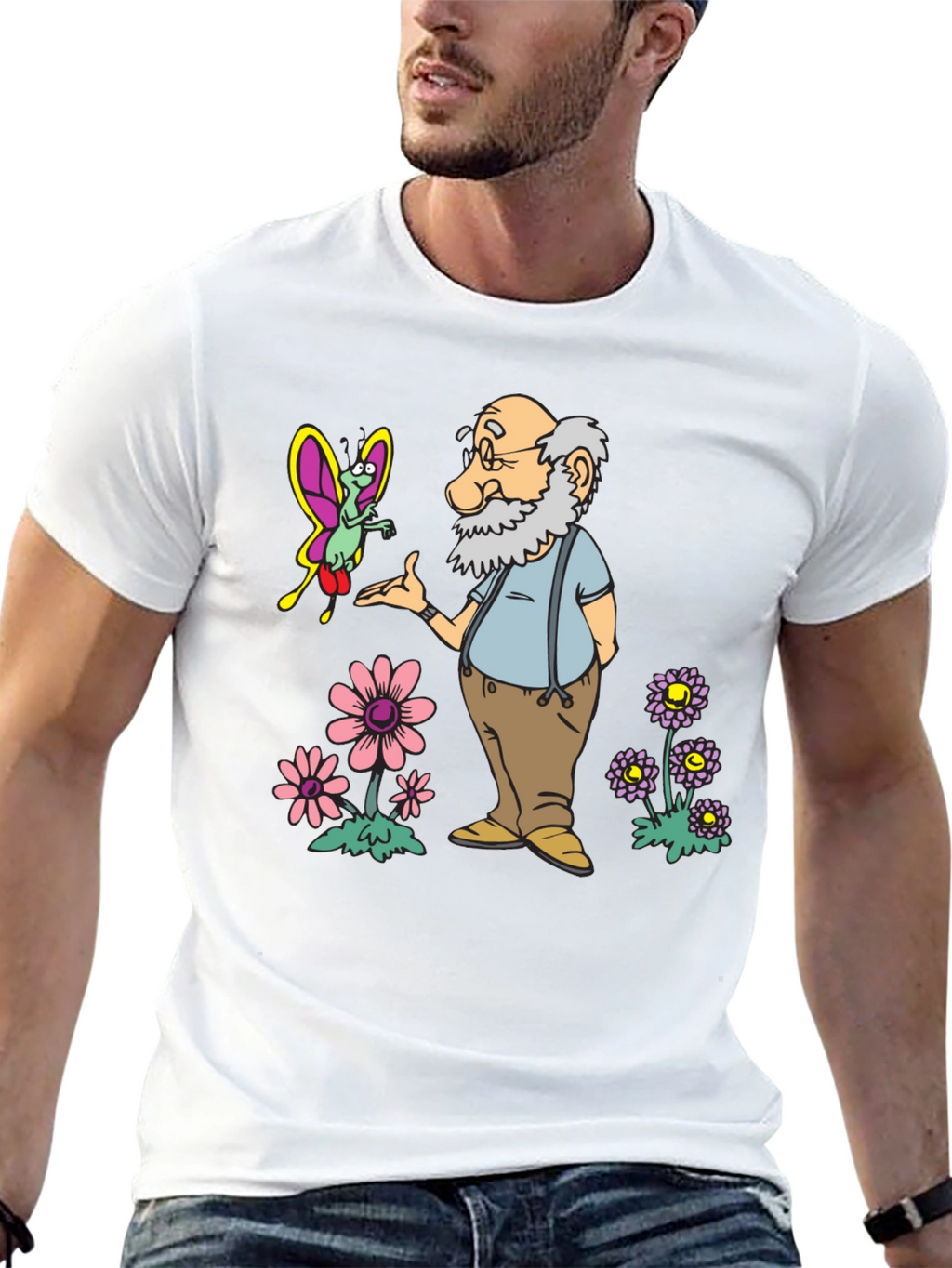 Cartoon Old Man T-Shirt