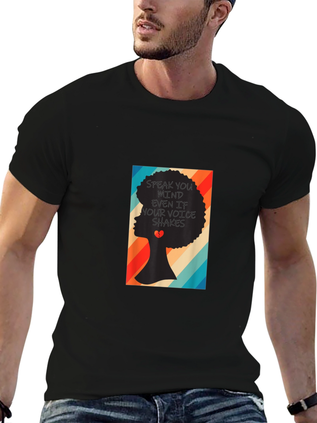 Speak Your Mind T-Shirt - Afro Silhouette Tee