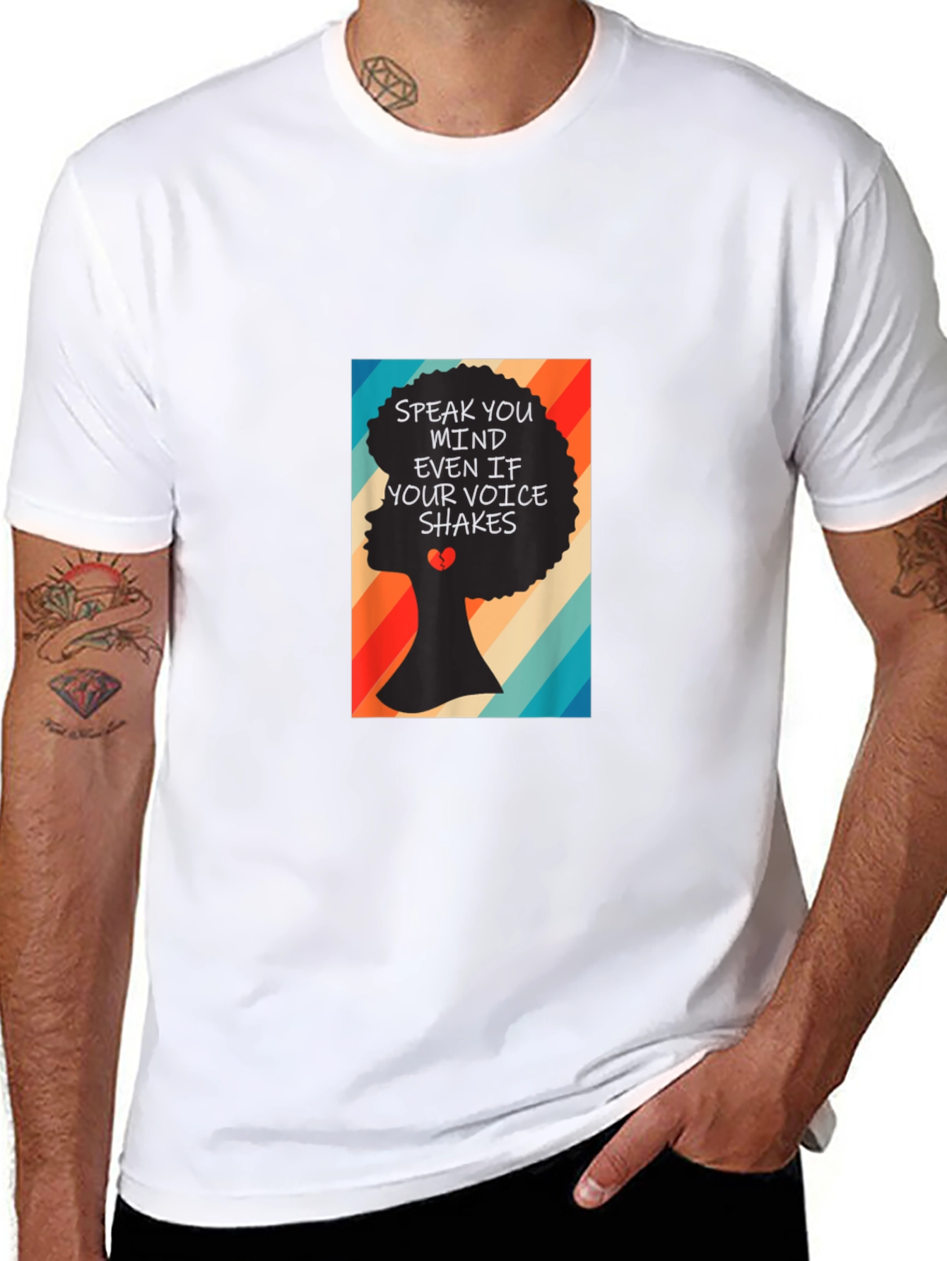 Speak Your Mind T-Shirt - Afro Silhouette Tee