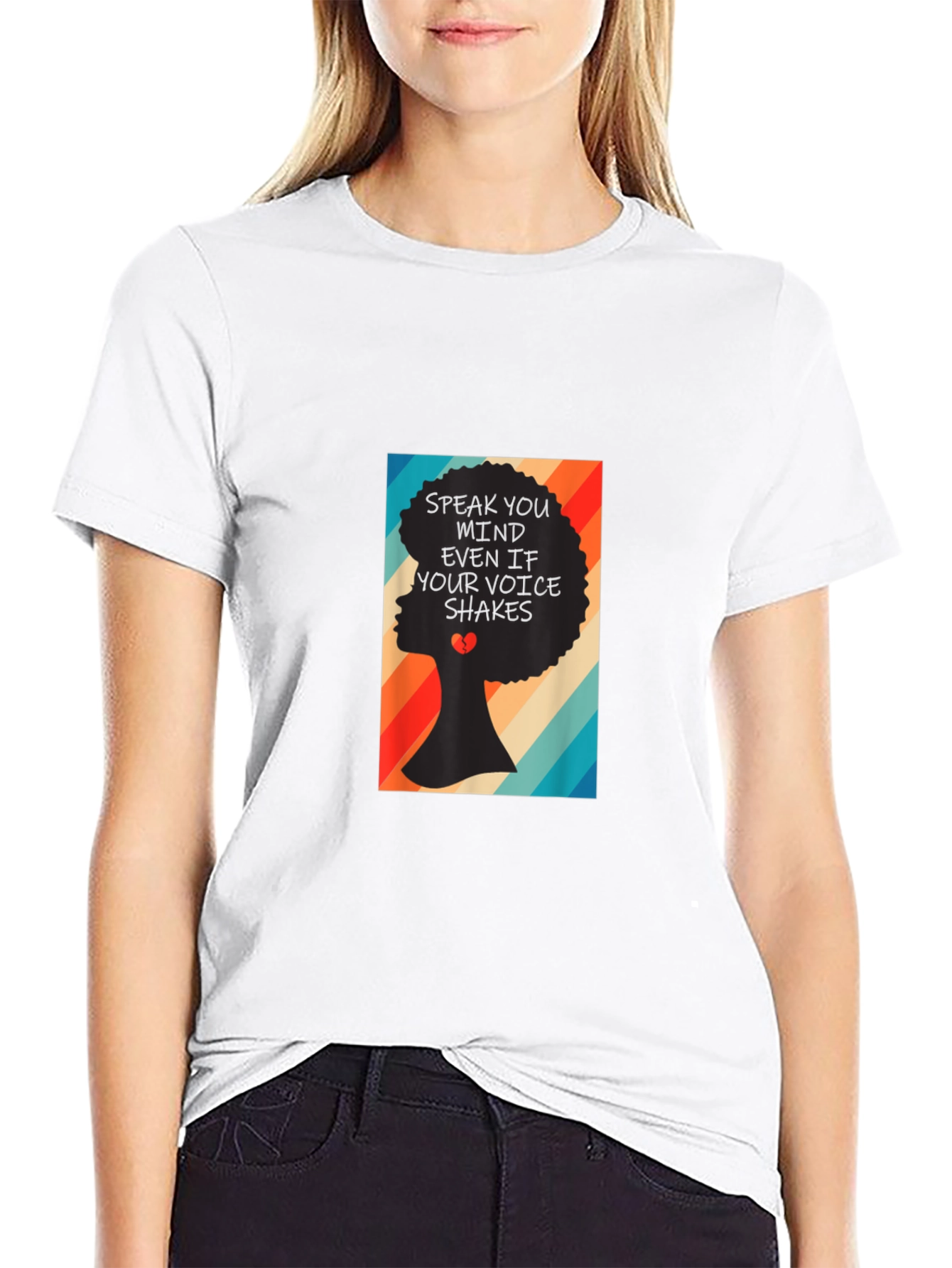 Speak Your Mind T-Shirt - Afro Silhouette Tee