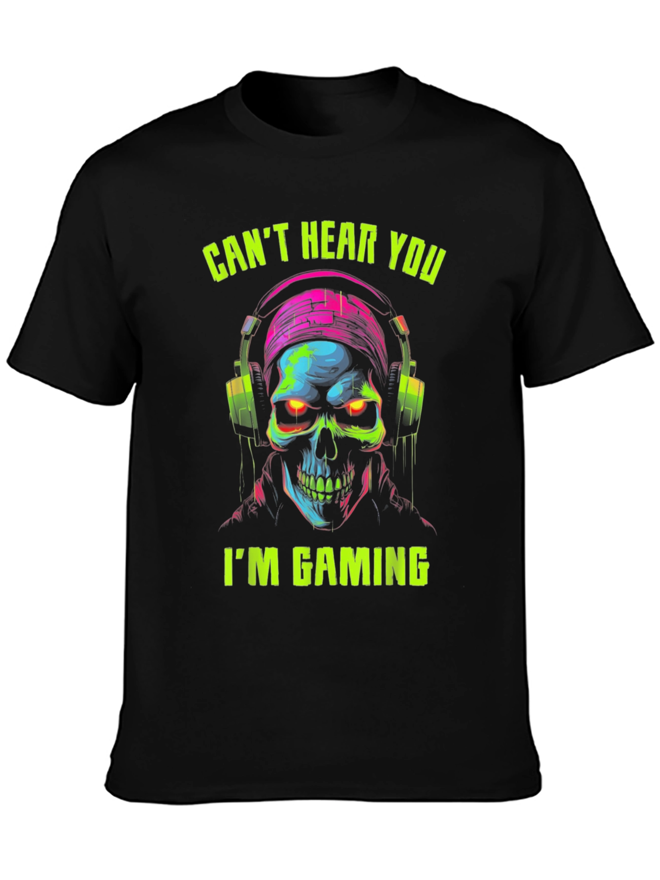 Gamer Skull T-Shirt: Cant Hear You Im Gaming!