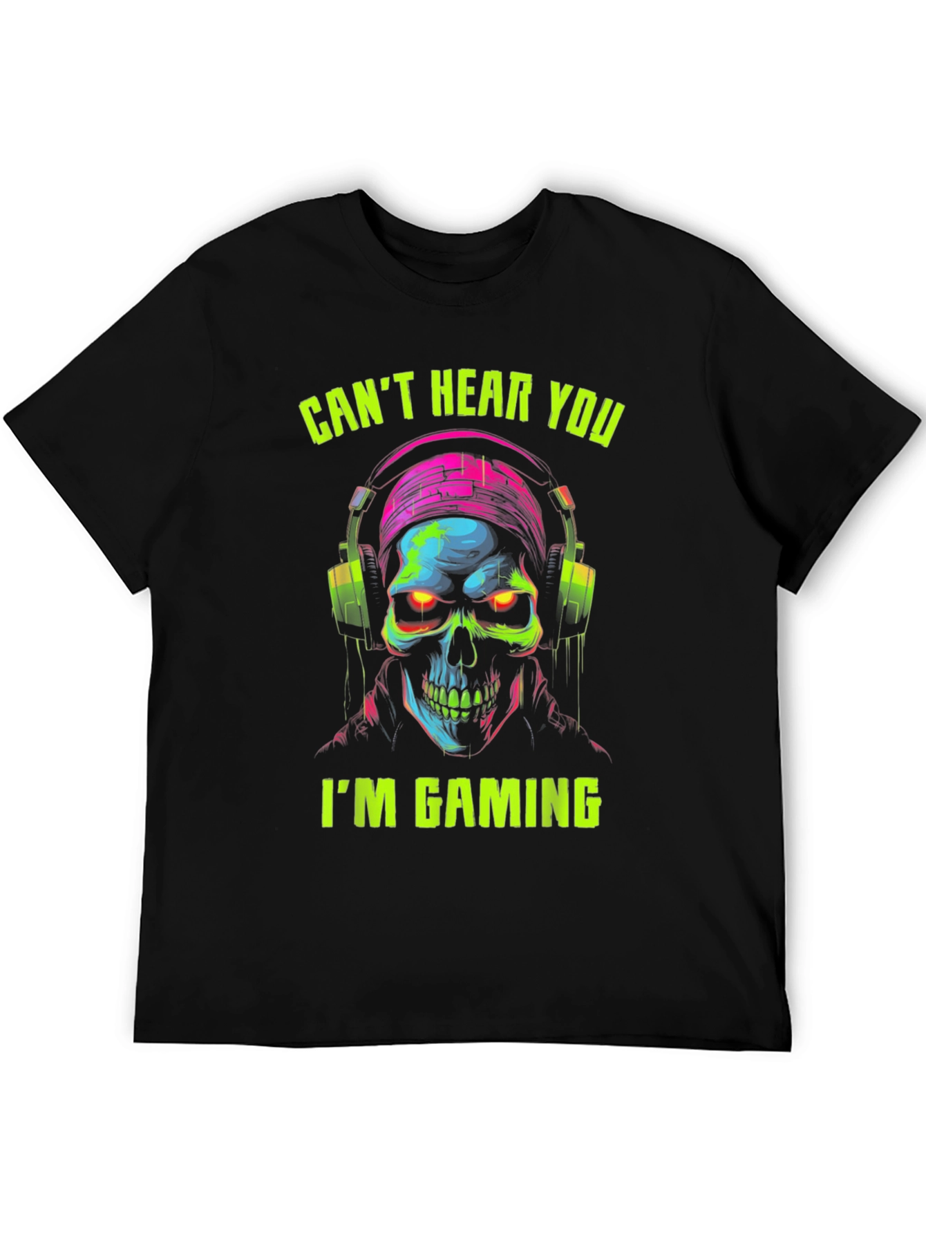 Gamer Skull T-Shirt: Cant Hear You Im Gaming!