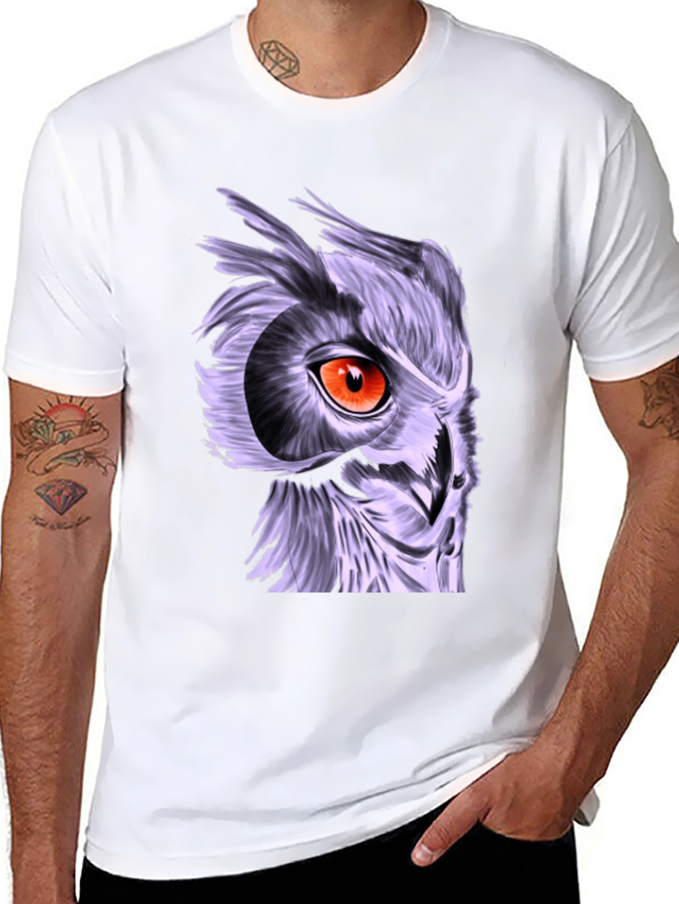Owl Graphic T-Shirt - Striking Eye Design