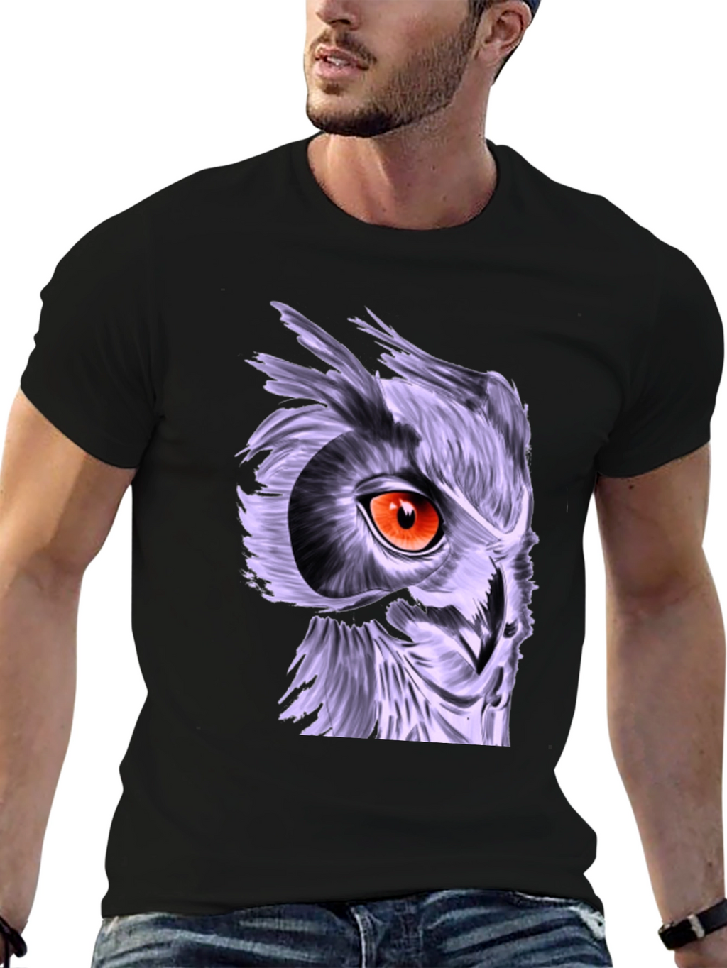 Owl Graphic T-Shirt - Striking Eye Design