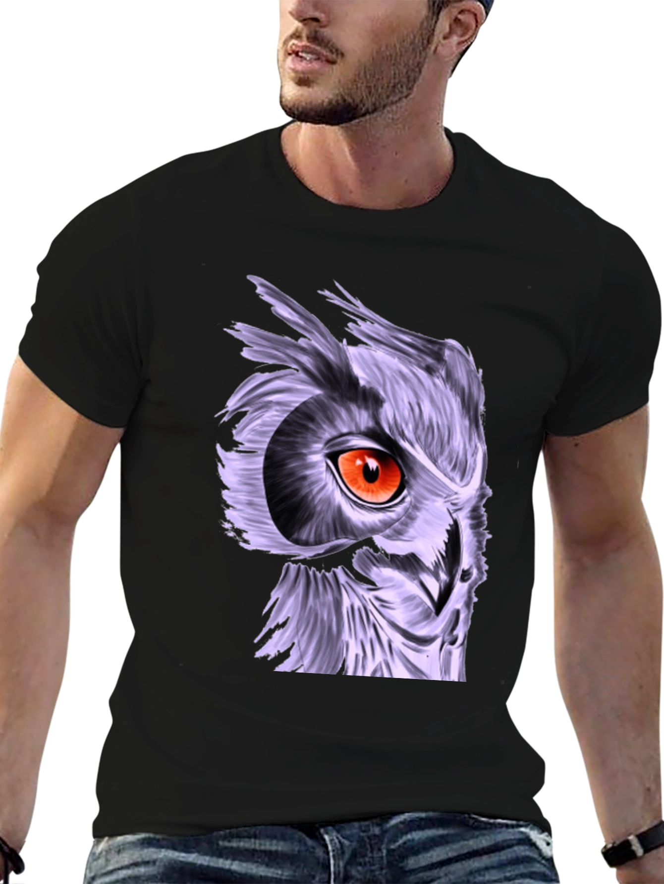 Owl Graphic T-Shirt - Striking Eye Design