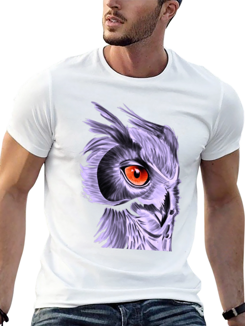Owl Graphic T-Shirt - Striking Eye Design