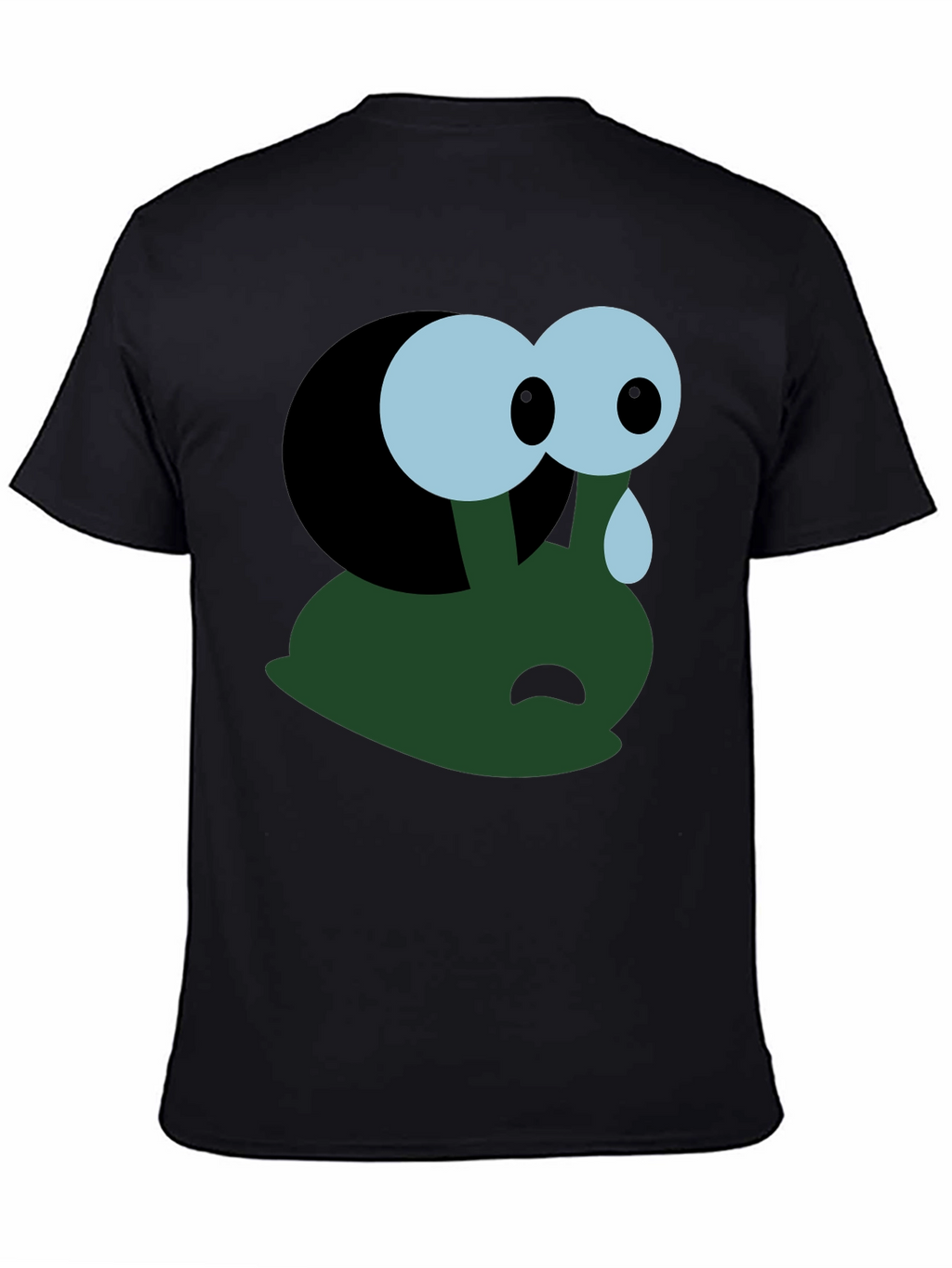 Sad Cartoon Character T-Shirt - Black