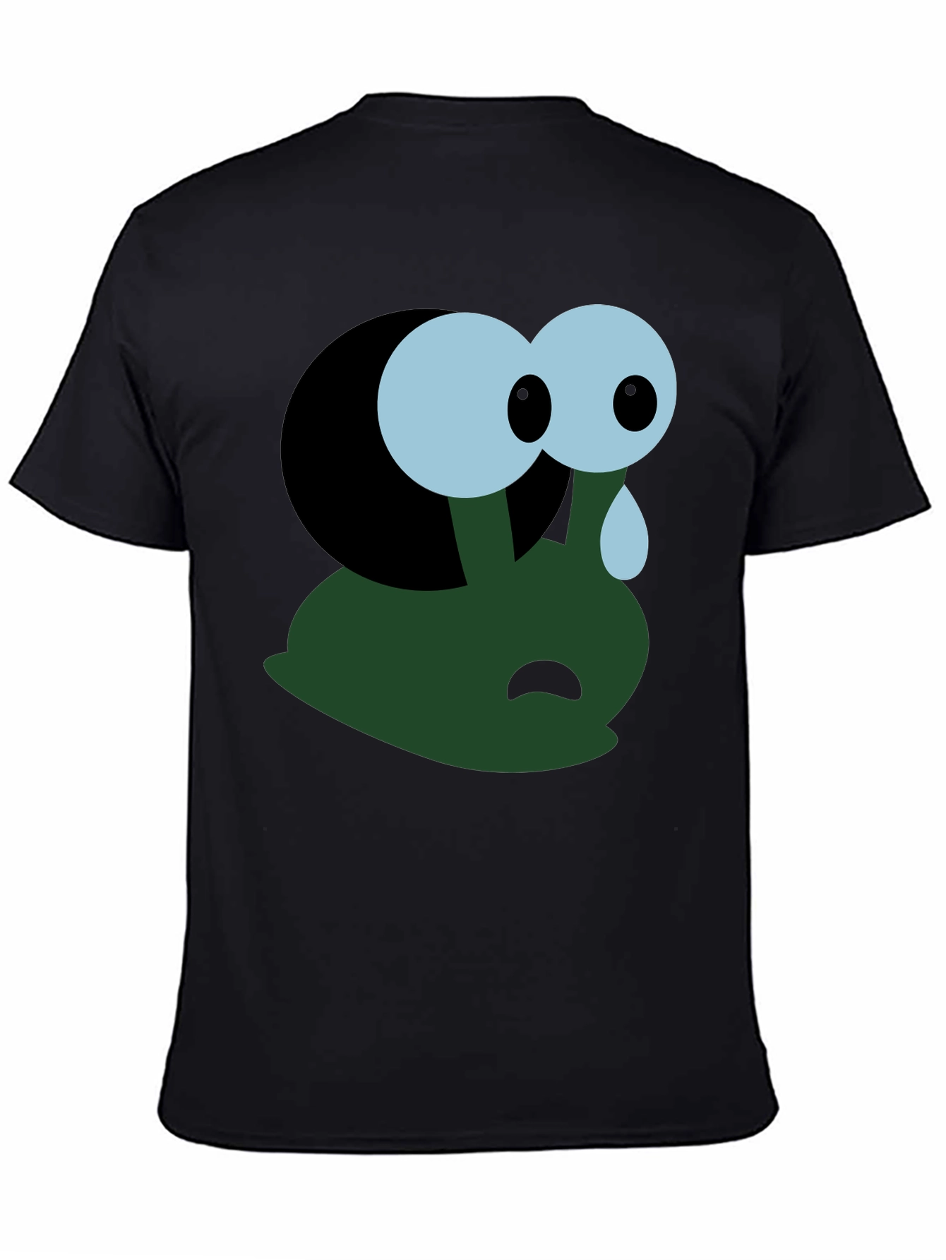 Sad Cartoon Character T-Shirt - Black
