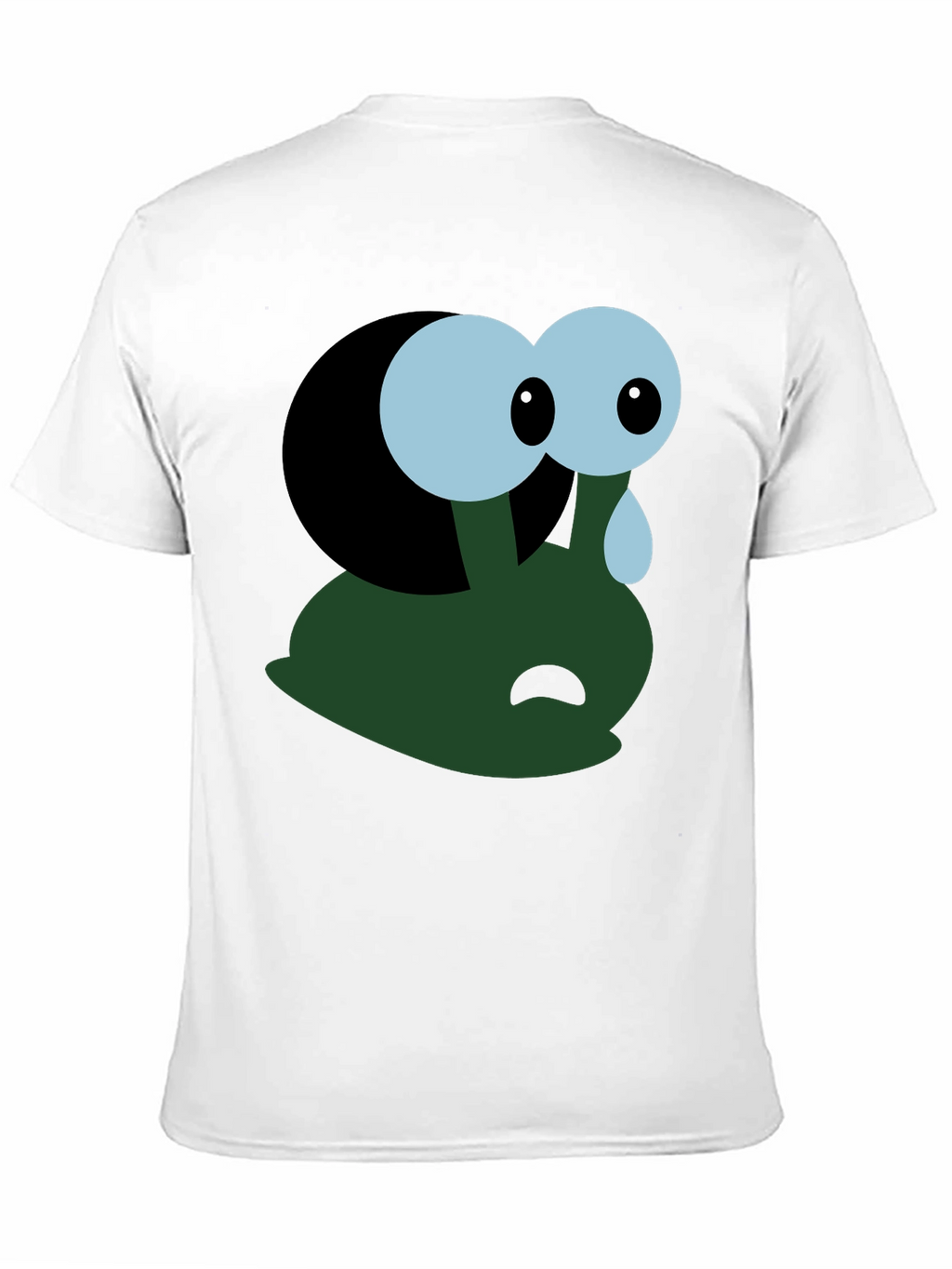 Sad Cartoon Character T-Shirt - Black