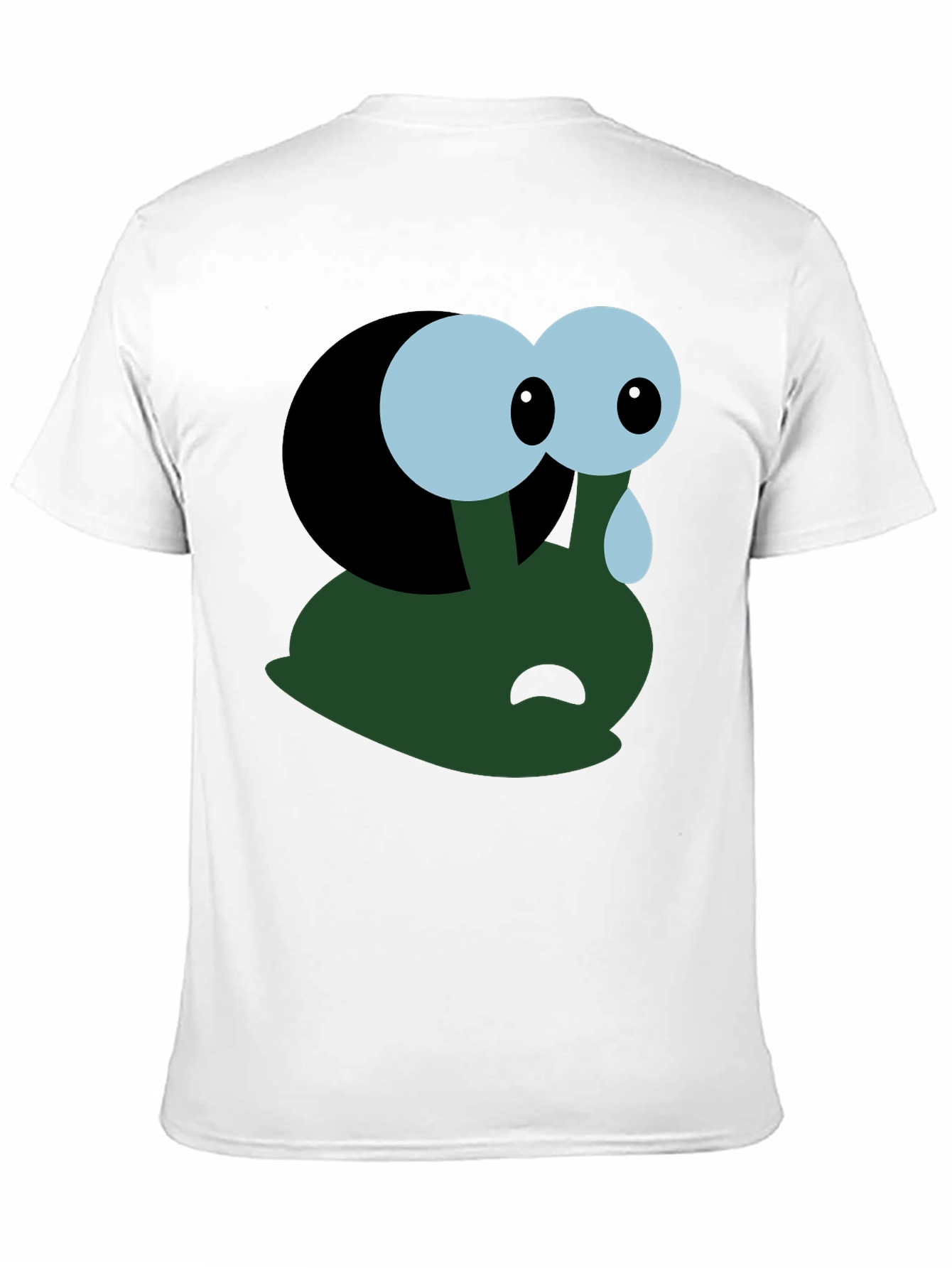 Sad Cartoon Character T-Shirt - Black