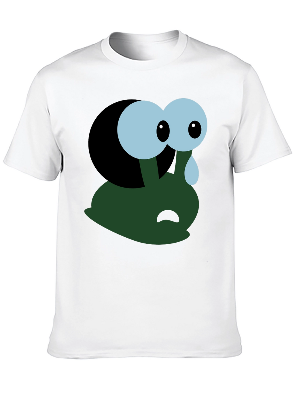 Sad Cartoon Character T-Shirt - Black