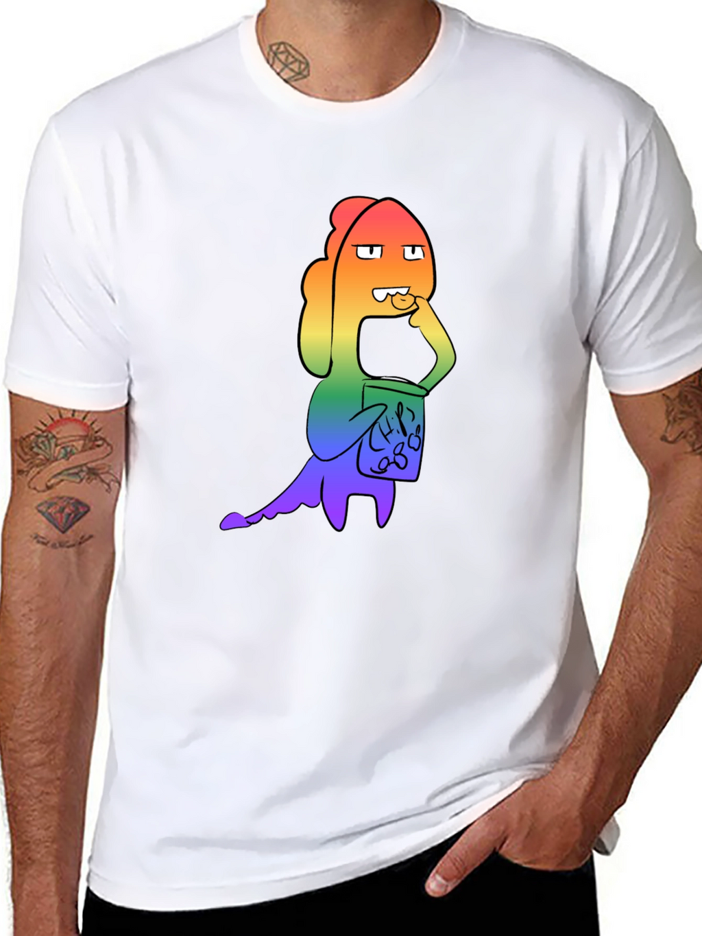 Rainbow Monster Chips Black T-Shirt