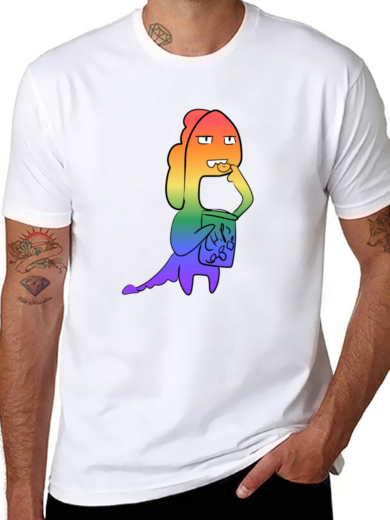 Rainbow Monster Chips Black T-Shirt