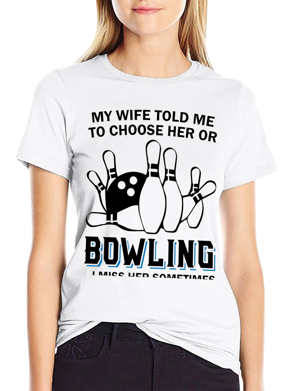 Bowling Over Wife T-Shirt Funny Sarcastic Gift