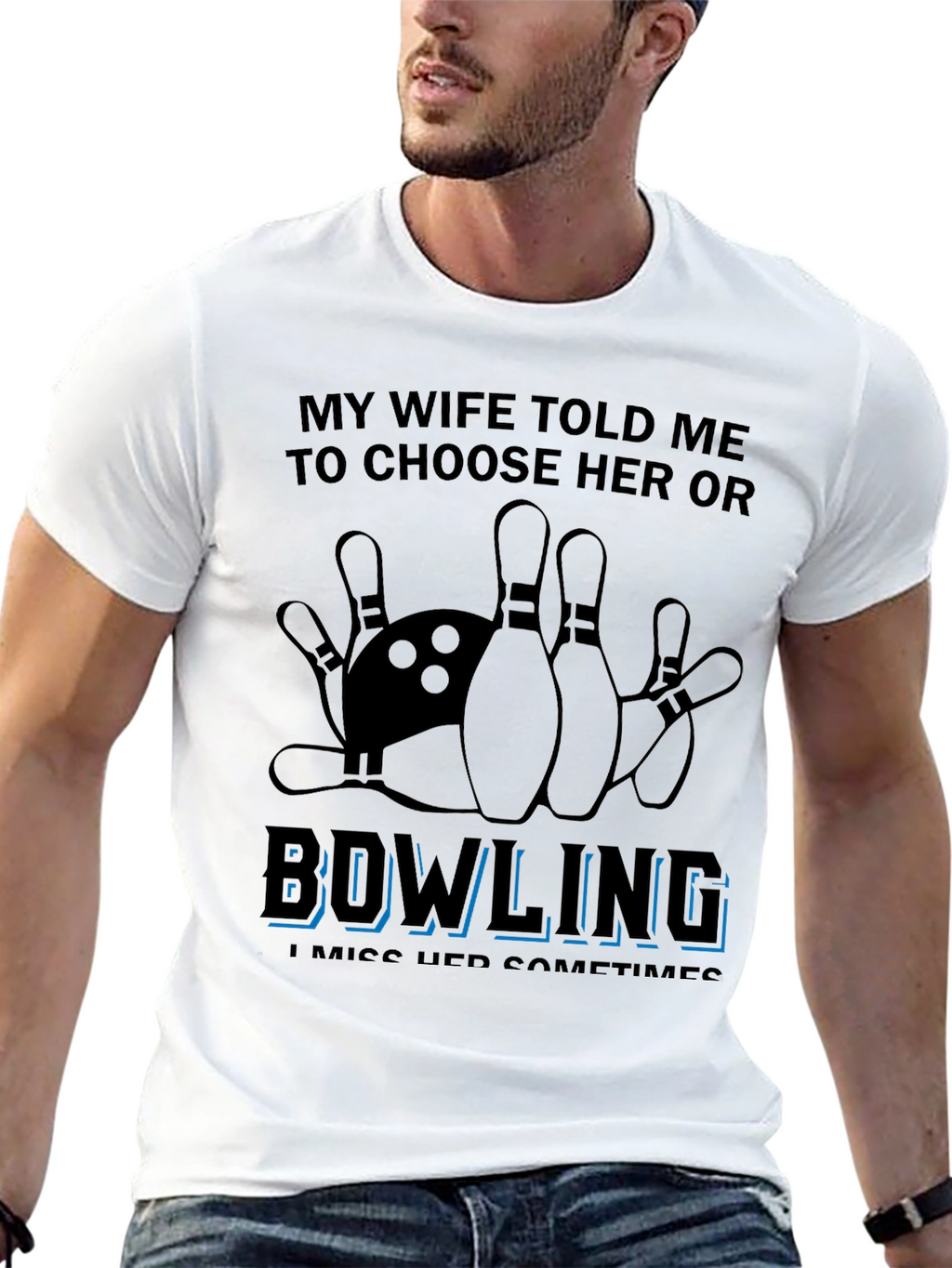 Bowling Over Wife T-Shirt Funny Sarcastic Gift
