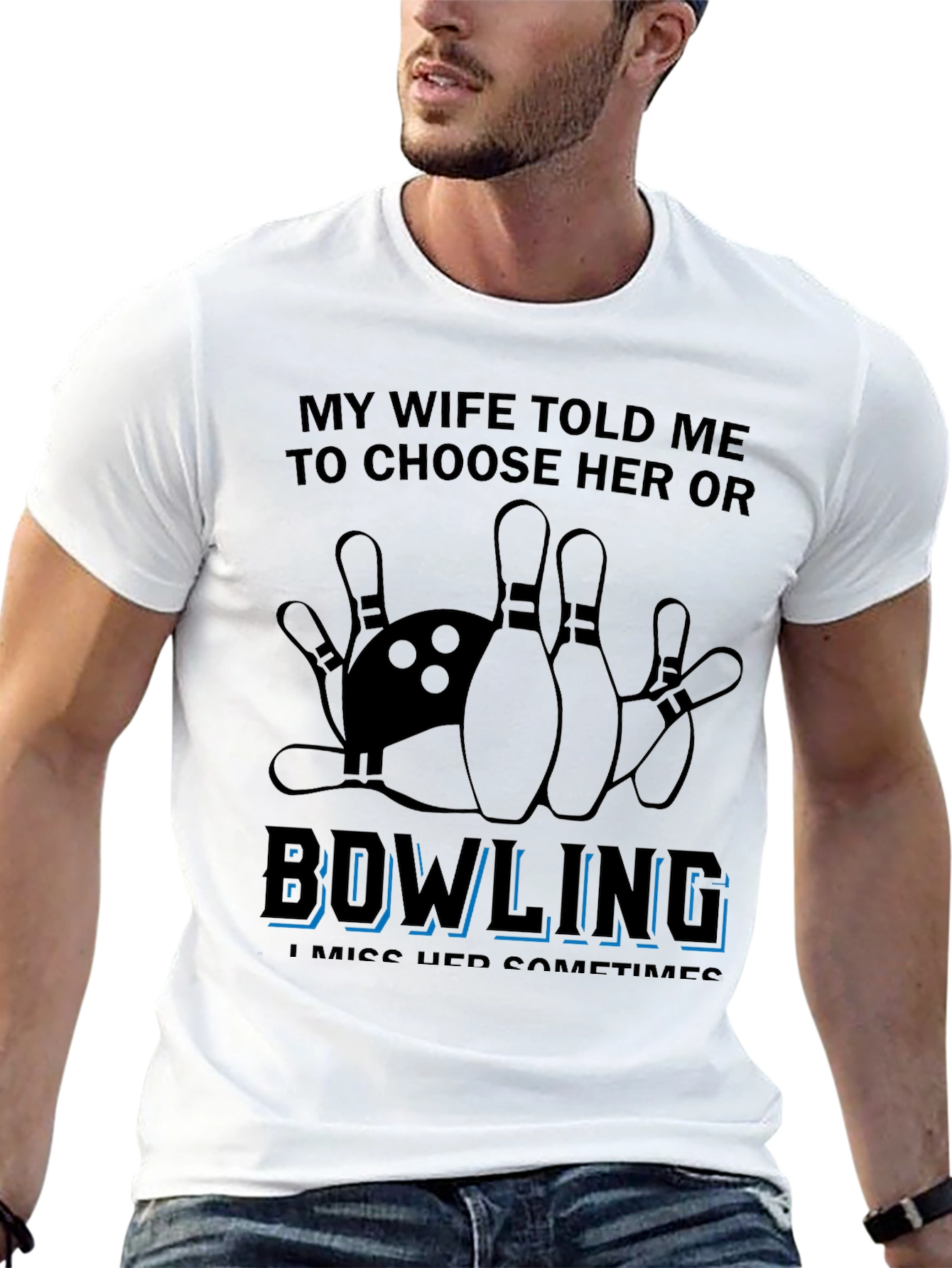 Bowling Over Wife T-Shirt Funny Sarcastic Gift