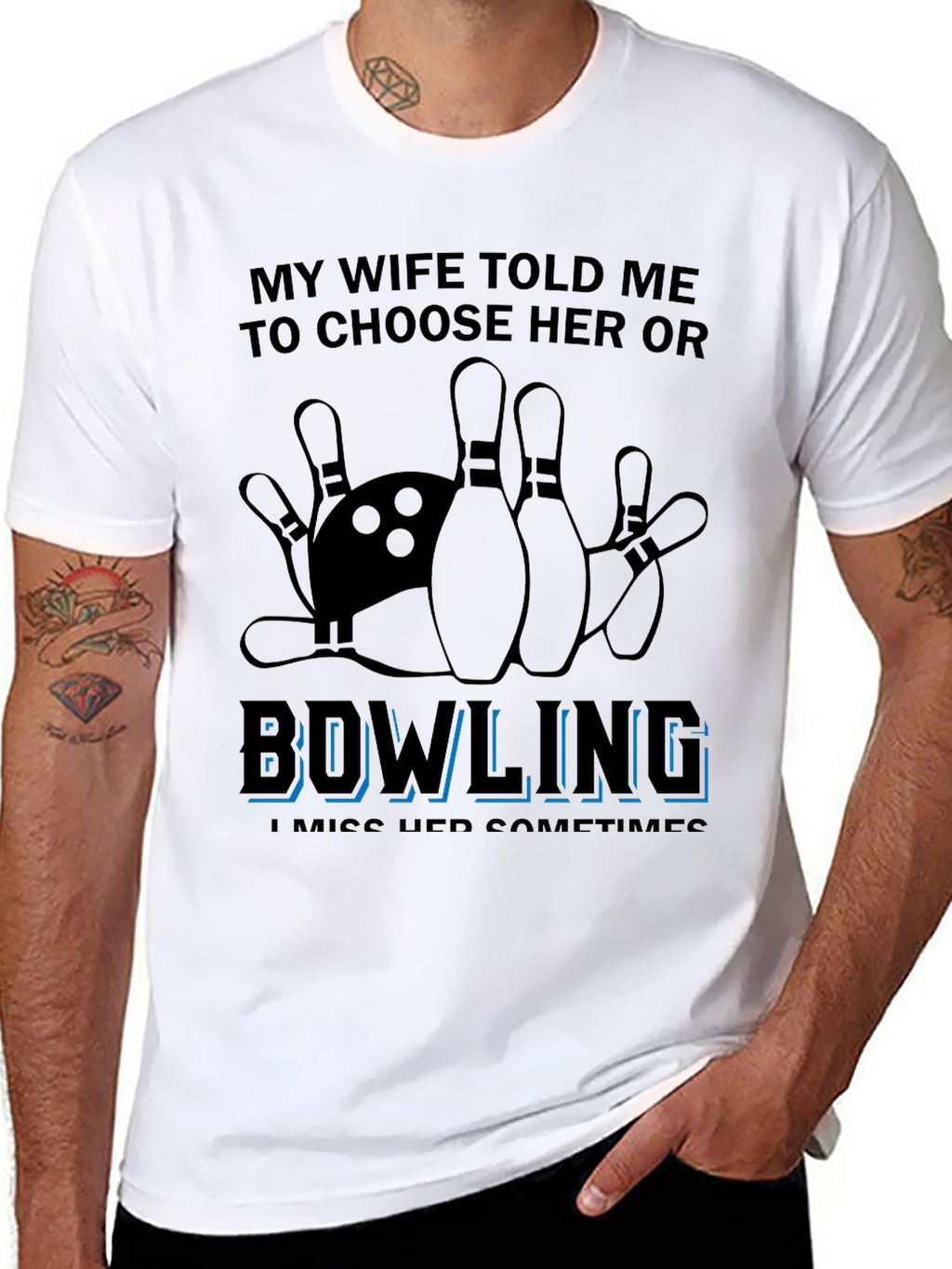 Bowling Over Wife T-Shirt Funny Sarcastic Gift