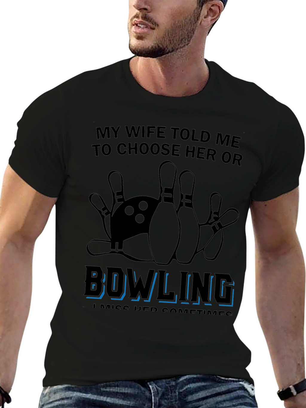 Bowling Over Wife T-Shirt Funny Sarcastic Gift