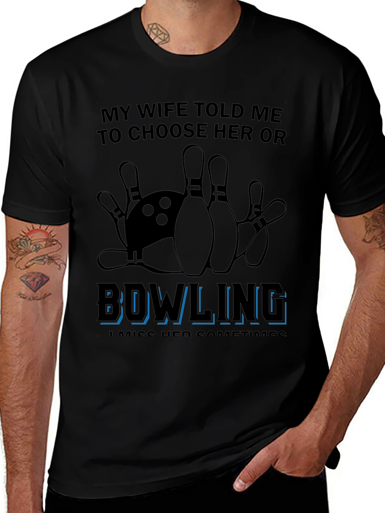 Bowling Over Wife T-Shirt Funny Sarcastic Gift
