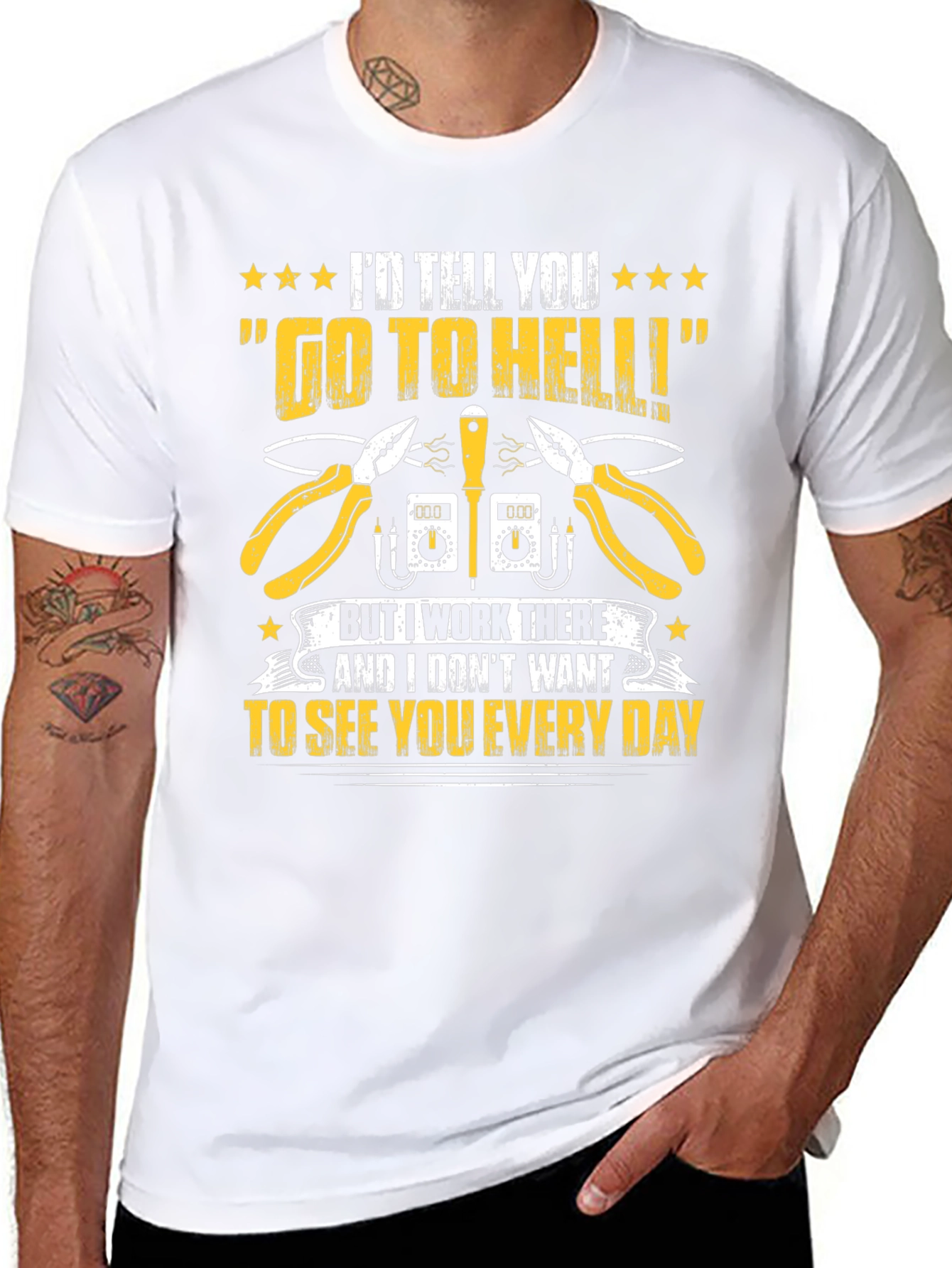 Electrician Humor T-Shirt - Go To Hell