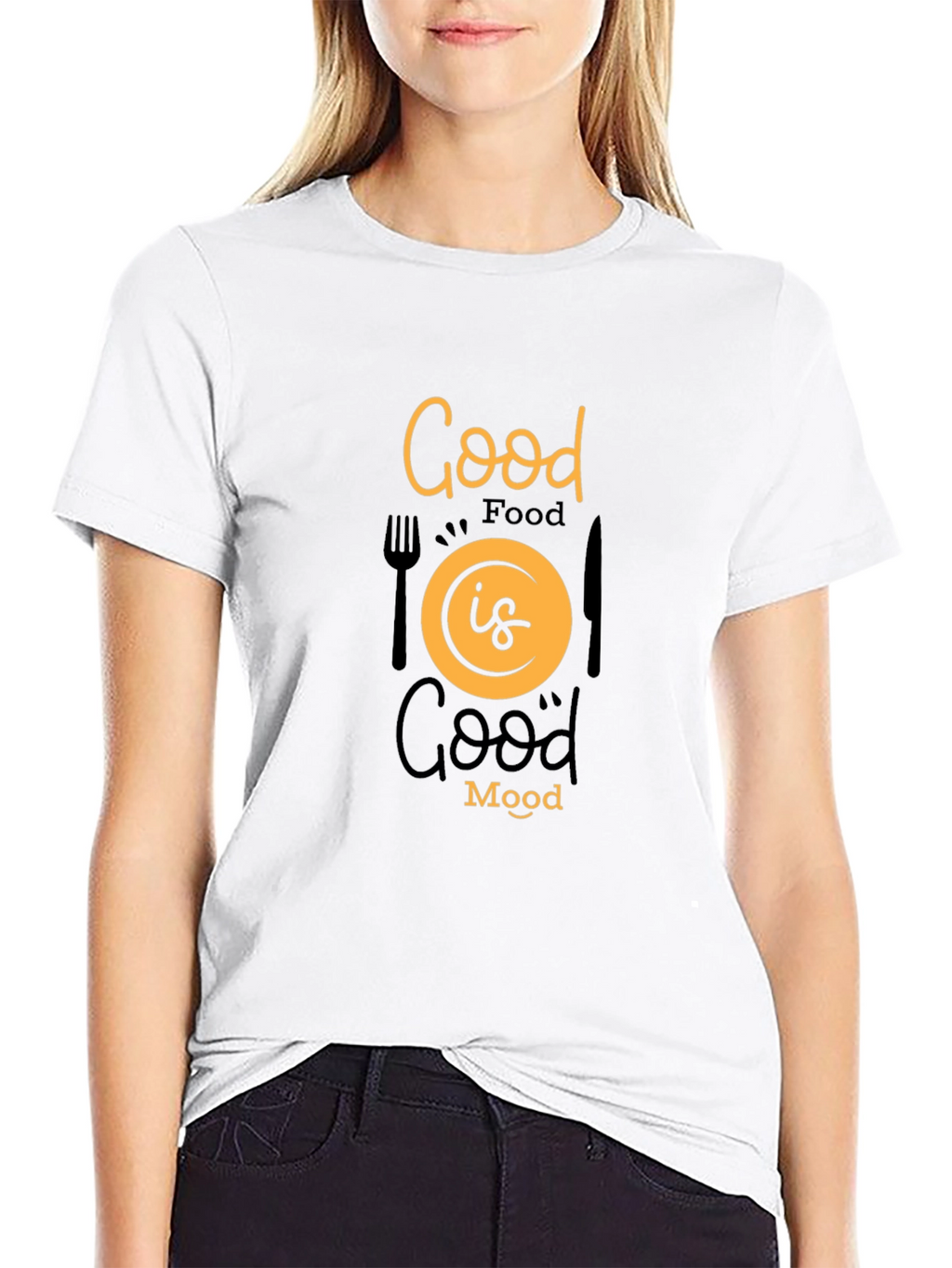 Good Food Good Mood Black Graphic Tee