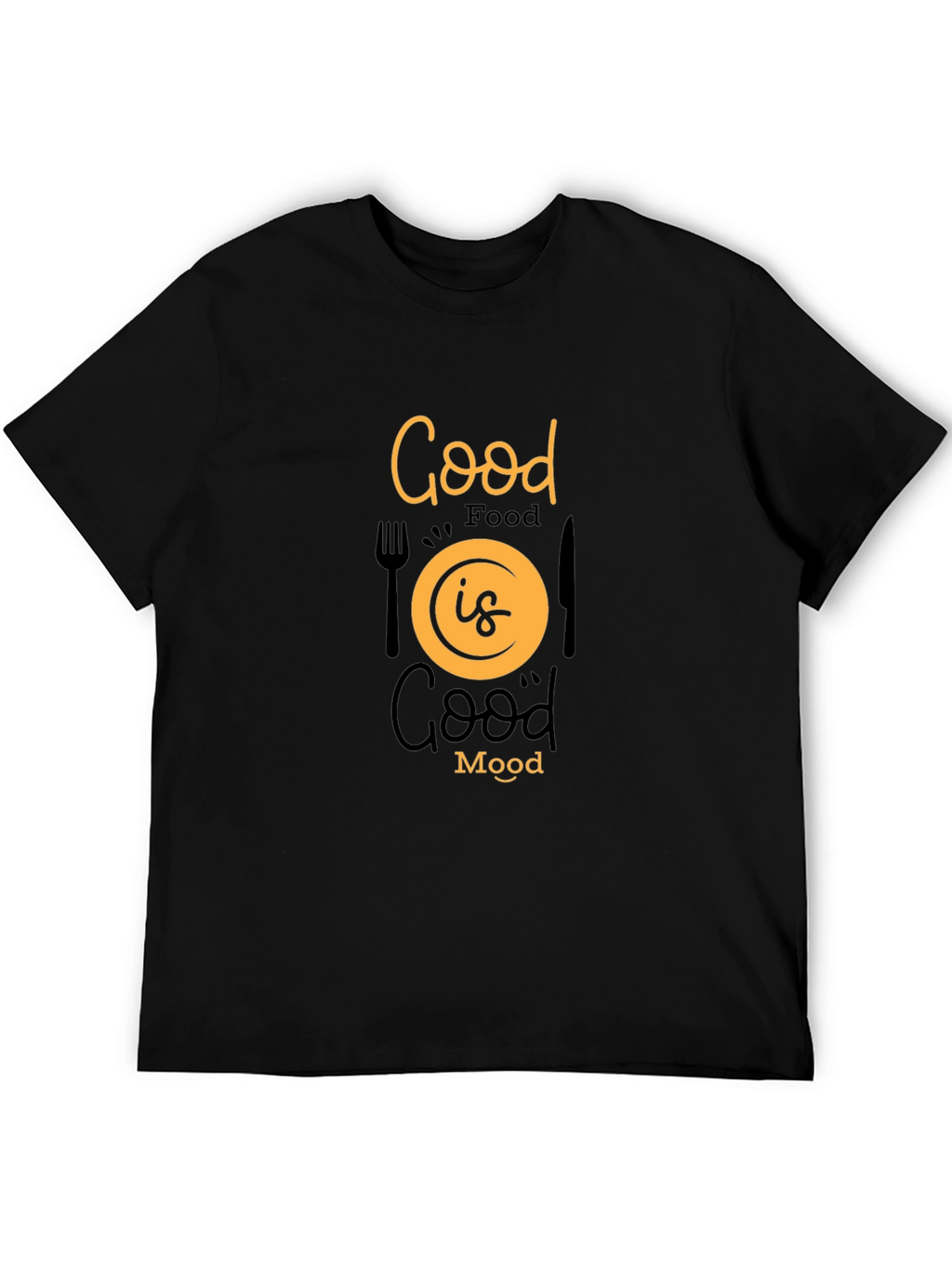 Good Food Good Mood Black Graphic Tee