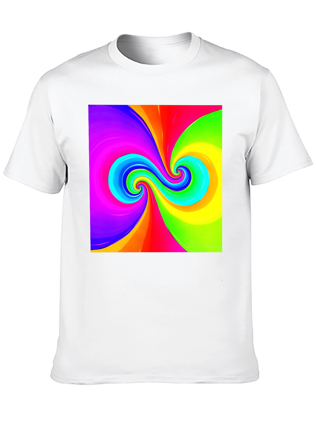 Vibrant Swirl Graphic Black T-Shirt