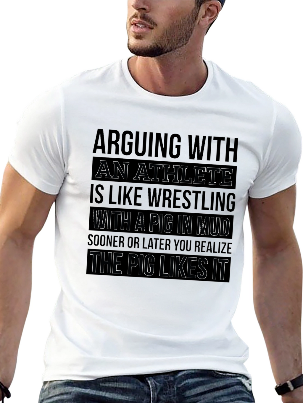 Athlete Pig in Mud T-Shirt